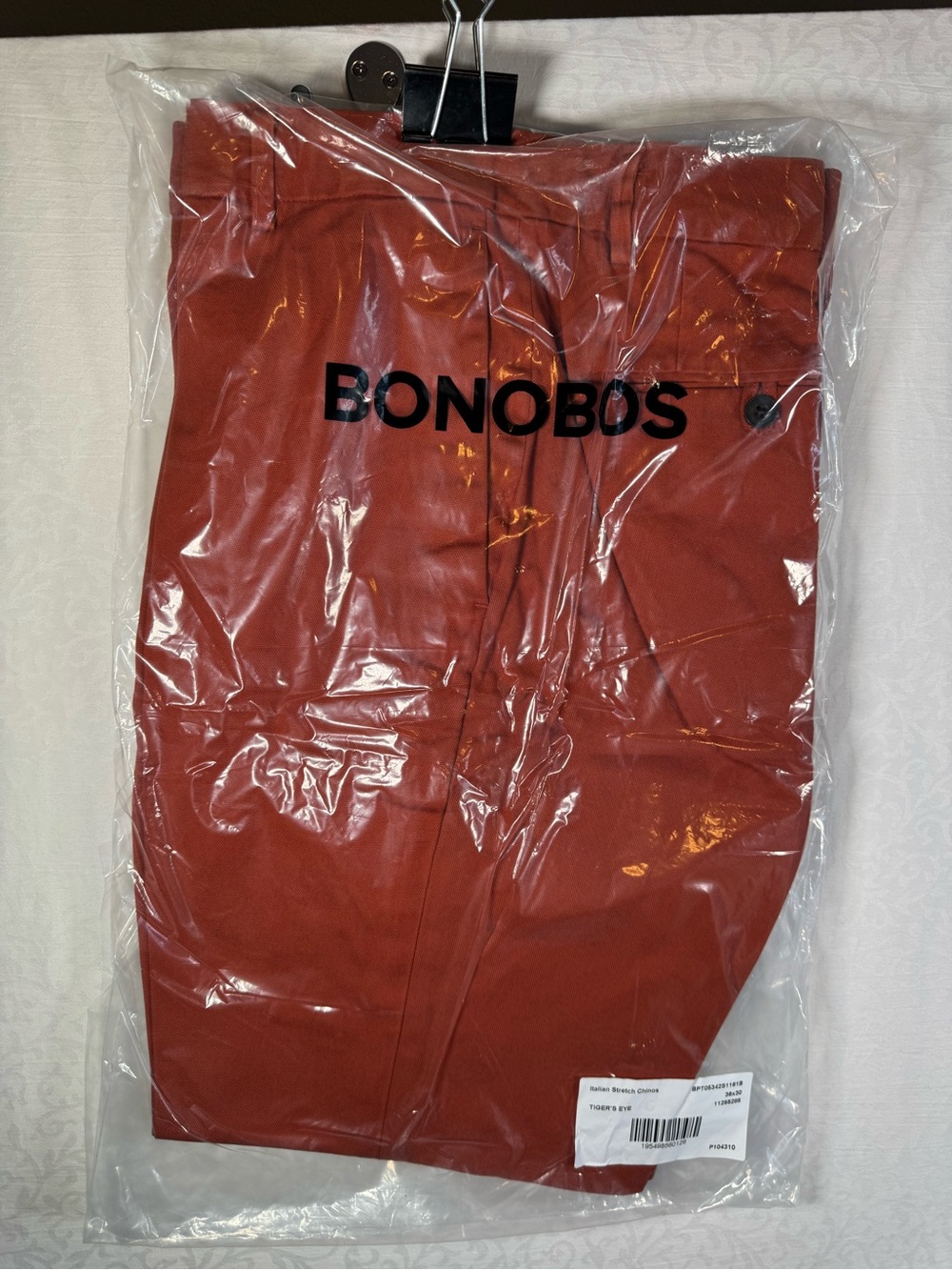 Bonobos Italian Stretch Chinos 36x30 Tiger’s Eye Rust Terracotta NWT